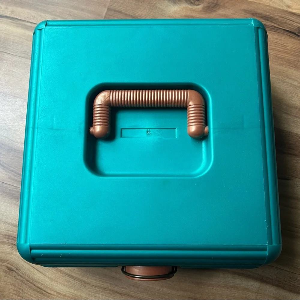 Vintage 1990s SASSABY Green/Teal Make Up Storage Case Jewelry Box‎ Organizer